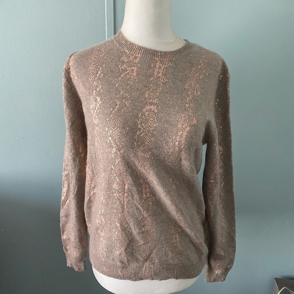 Brodie Cashmere Snake foil crew neck sweater - Picture 9 of 11